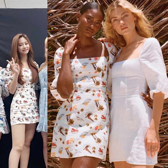 ❗️SOLD❗️Reformation Hampstead Linen Dress Tropez - Picture 2 of 10